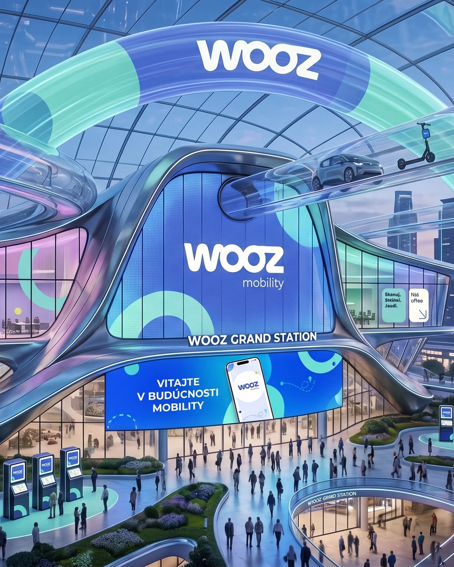 Marketingové vizuály a branding mobilnej aplikácie WOOZ