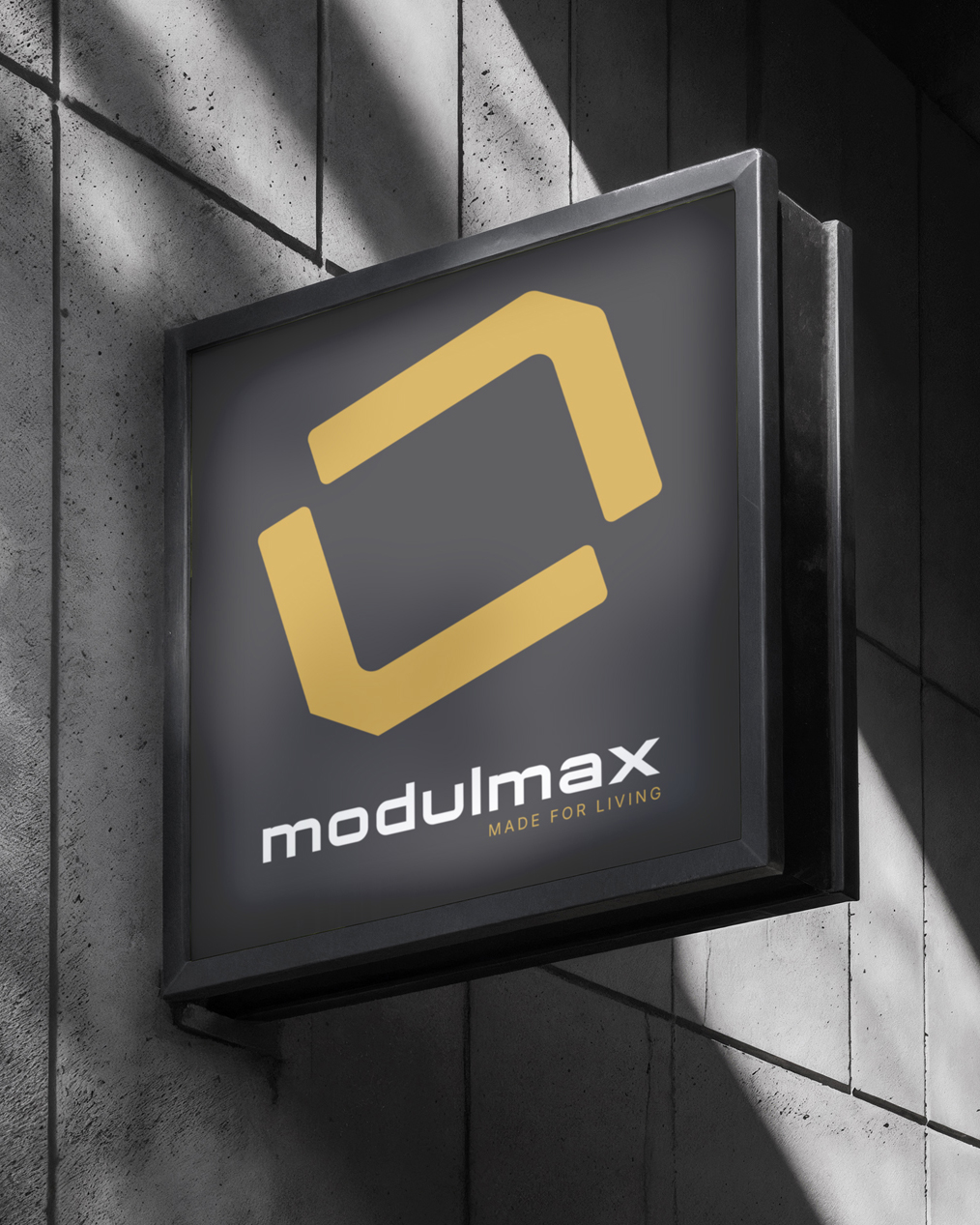 Logo a vizu&aacute;lna identita MODULMAX &ndash; tvorba loga pre v&yacute;robcu modulov&yacute;ch domov