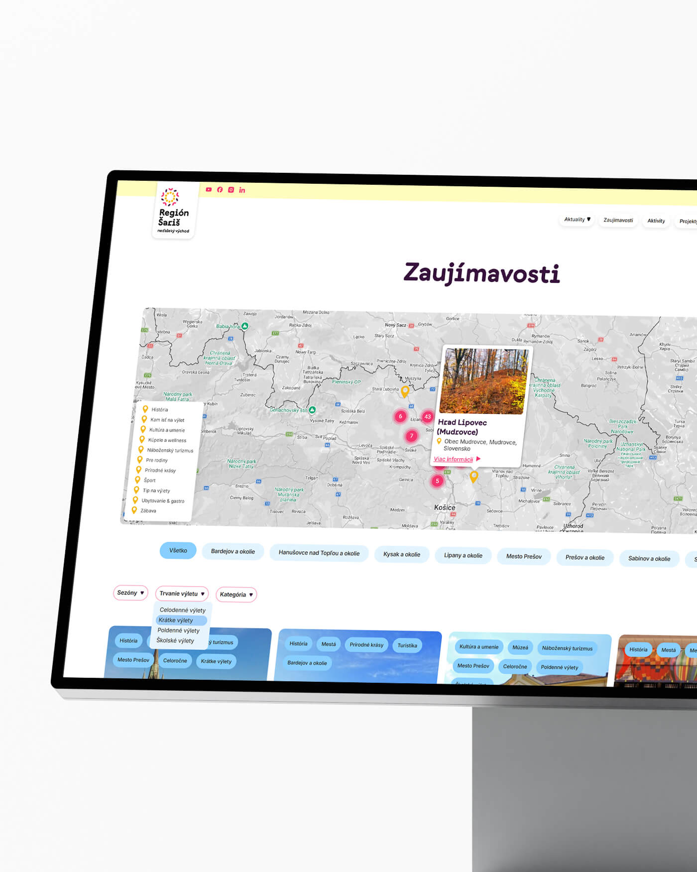 Interaktívna mapa s turistickými bodmi záujmu a pamiatkami, ktorá uľahčuje návštevníkom orientáciu a podporuje turizmus v regióne.